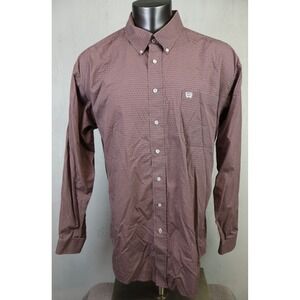Mens Cinch Western Button Down Front Shirt Size XXL Red Gray Geometric